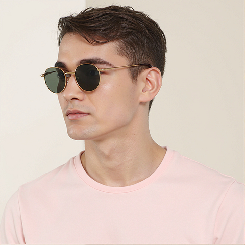 Vincent Chase Polarized Gold Full Rim Round left side