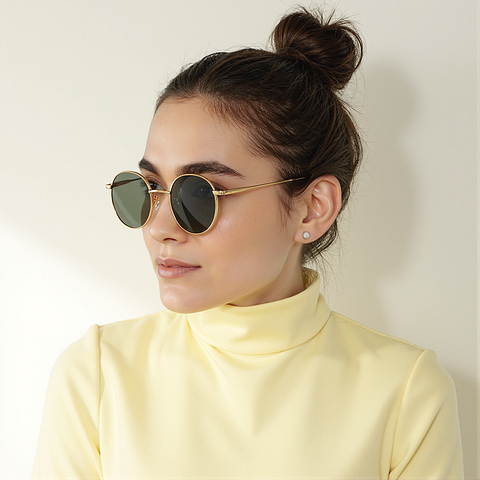 Vincent Chase Polarized Gold Full Rim Round right side