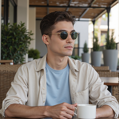 Vincent Chase Polarized Gold Full Rim Round right side