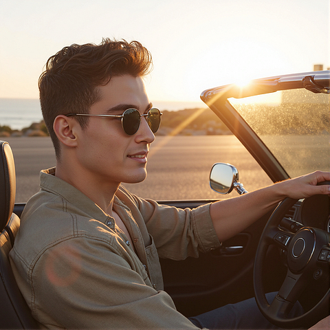 Vincent Chase Polarized Gold Full Rim Round right side