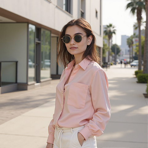 Vincent Chase Polarized Gold Full Rim Round left side