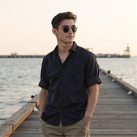 Vincent Chase Polarized Gold Full Rim Round right side