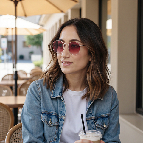 Vincent Chase Polarized Gold Full Rim Round right side