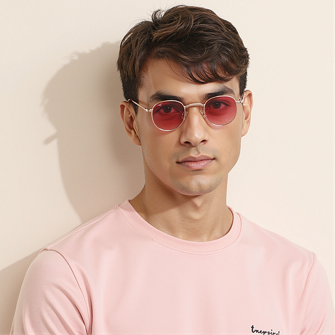 Vincent Chase Polarized Gold Full Rim Round left side