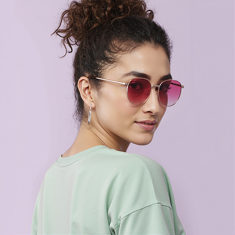 Vincent Chase Polarized Gold Full Rim Round left side