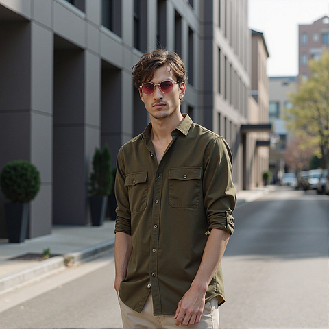 Vincent Chase Polarized Gold Full Rim Round left side