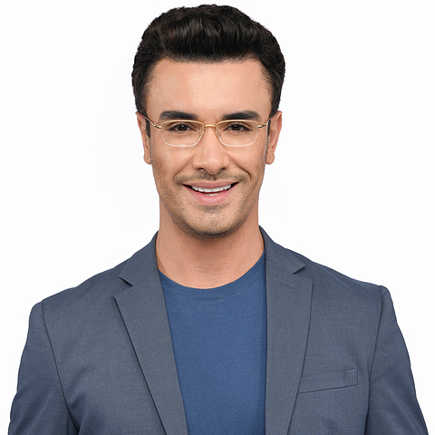 Vincent Chase Online Gold Half Rim Rectangle left side