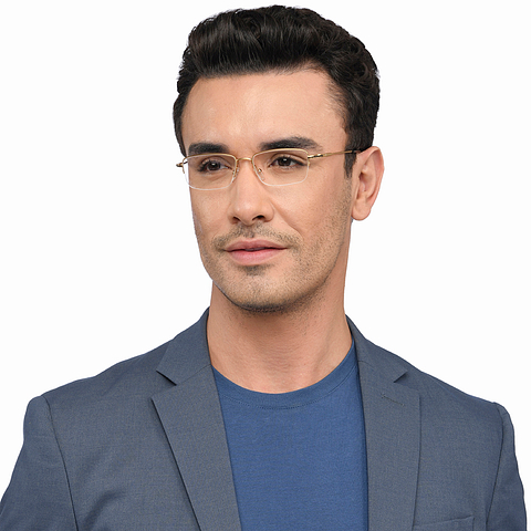 Vincent Chase Online Gold Half Rim Rectangle right side