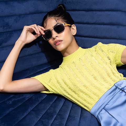 Buy Gold Pink Grey Full Rim Rectangle Square Vincent Chase PETITE