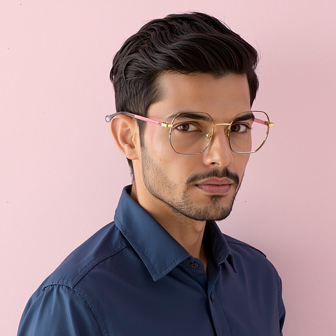 Vincent Chase Online Gold Full Rim Geometric left side