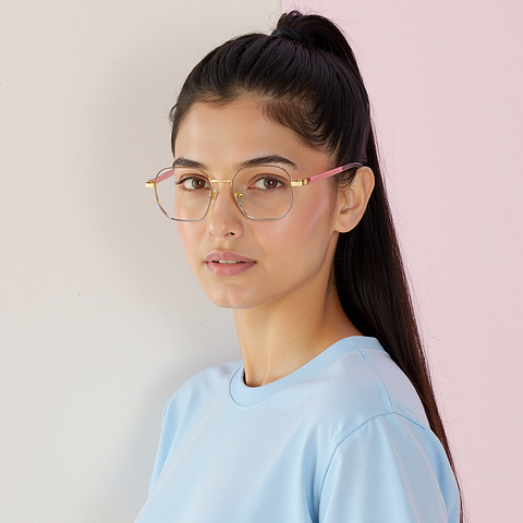 Vincent Chase Online Gold Full Rim Geometric left side