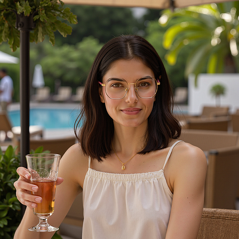 Vincent Chase Online Gold Full Rim Geometric right side