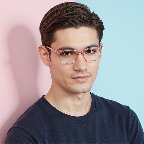 Vincent Chase Pink Transparent Full Rim Cat Eye left side