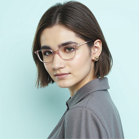 Vincent Chase Pink Transparent Full Rim Cat Eye right side