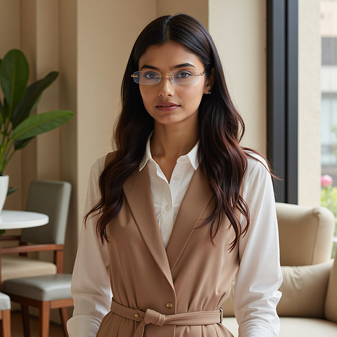 Vincent Chase Gold Rimless Rectangle right side