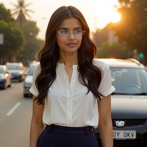 Vincent Chase Gold Rimless Rectangle right side