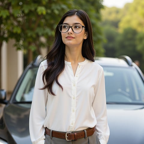 Vincent Chase Online Gray Transparent Full Rim Cat Eye right side