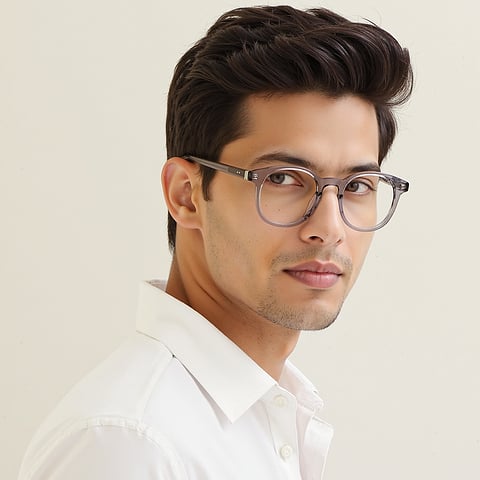 Vincent Chase Gray Transparent Full Rim Round right side