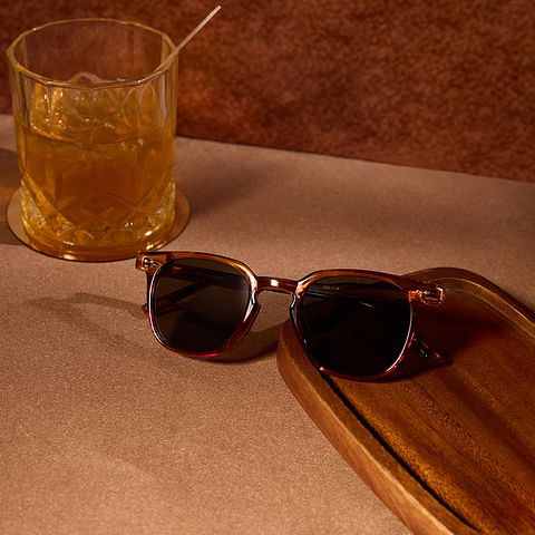 Vincent Chase Light Brown Full Rim Round left side