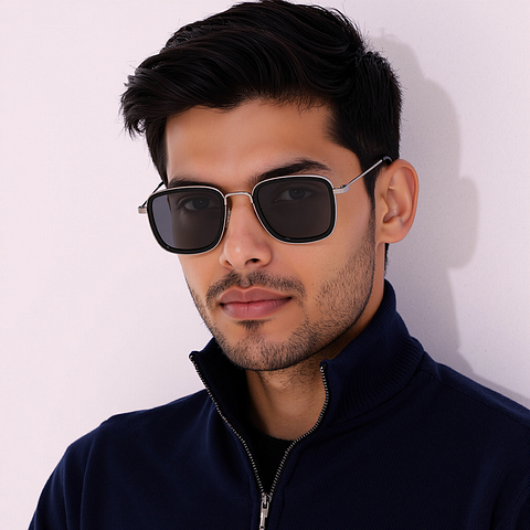 Vincent Chase Polarized Black Full Rim Rectangle/ Square left side