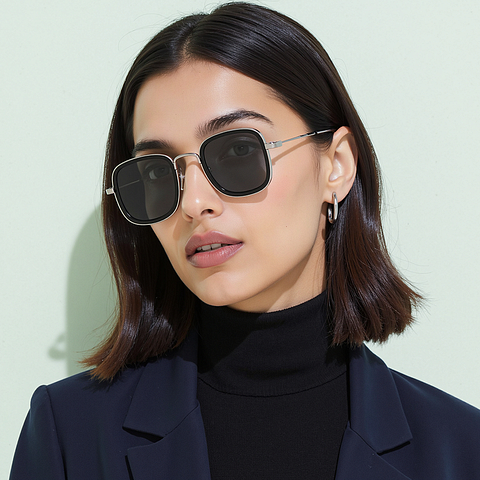 Vincent Chase Polarized Black Full Rim Rectangle/ Square left side