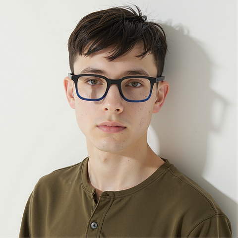 Vincent Chase Sky Blue Full Rim Rectangle left side