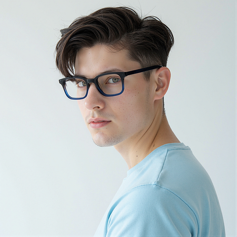 Vincent Chase Sky Blue Full Rim Rectangle right side