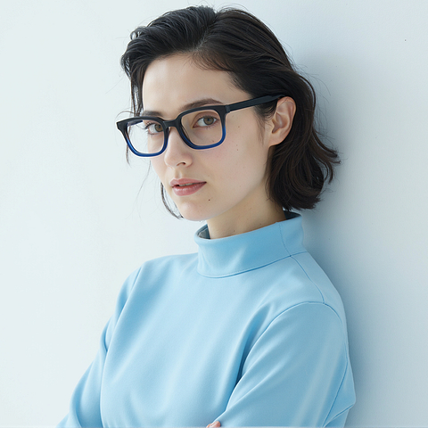 Vincent Chase Sky Blue Full Rim Rectangle left side
