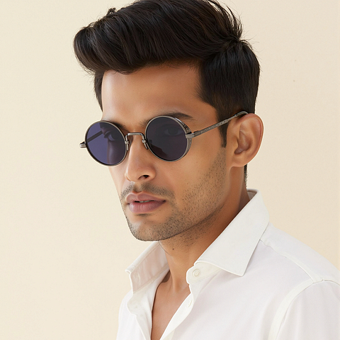 Vincent Chase Polarized Dark Gunmetal Full Rim Round right side Vincent Chase Polarized Dark Gunmetal Full Rim Round right side
