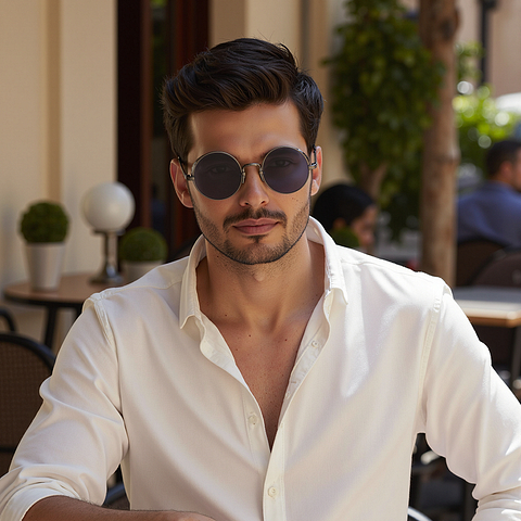 Vincent Chase Polarized Dark Gunmetal Full Rim Round left side Vincent Chase Polarized Dark Gunmetal Full Rim Round left side