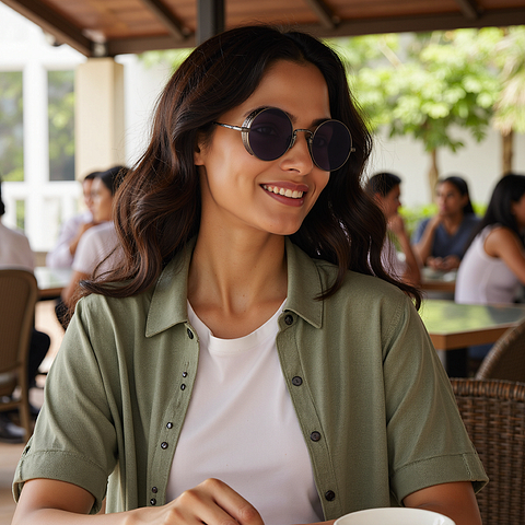 Vincent Chase Polarized Dark Gunmetal Full Rim Round right side Vincent Chase Polarized Dark Gunmetal Full Rim Round right side