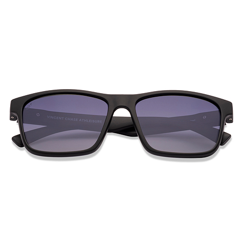 Vincent Chase Polarized Matte Black Full Rim Rectangle left side