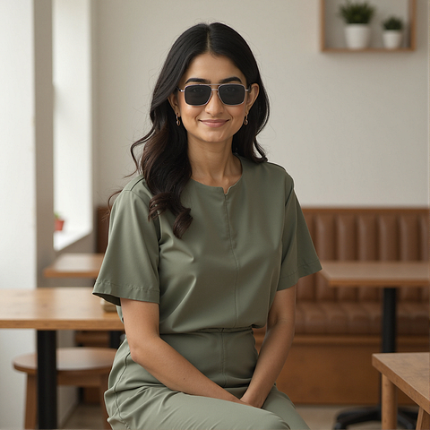 Vincent Chase Polarized Mid Gunmetal Full Rim Square right side