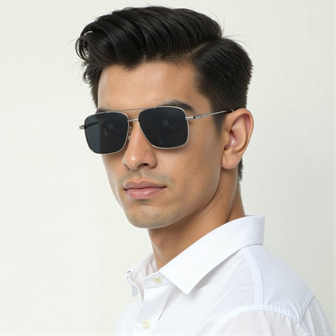 Vincent Chase Polarized Mid Gunmetal Full Rim Square left side