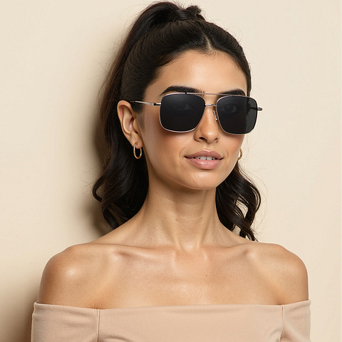 Vincent Chase Polarized Mid Gunmetal Full Rim Square left side