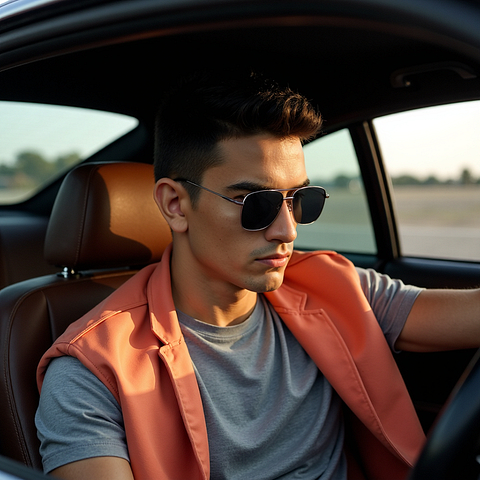 Vincent Chase Polarized Mid Gunmetal Full Rim Square left side