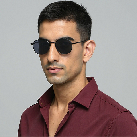 Vincent Chase Polarized Black Full Rim Geometric left side