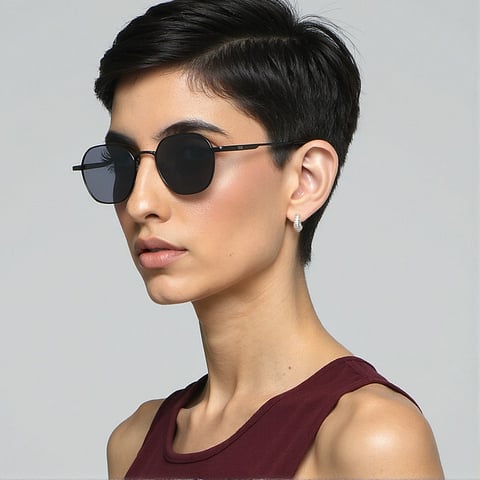Vincent Chase Polarized Black Full Rim Geometric left side