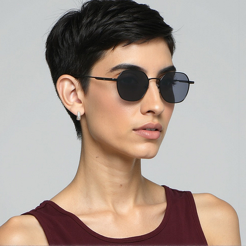 Vincent Chase Polarized Black Full Rim Geometric right side