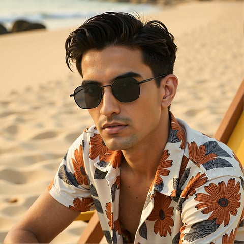 Vincent Chase Polarized Black Full Rim Geometric right side