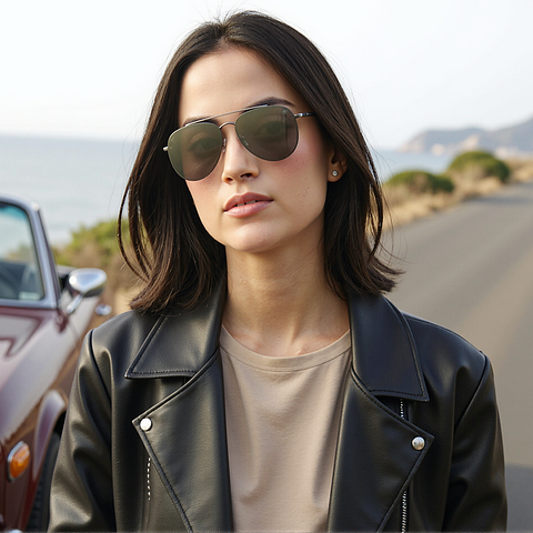 Vincent Chase Light Gunmetal Full Rim Aviator right side