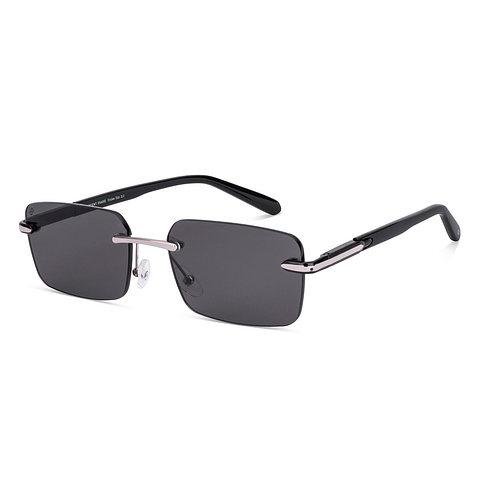 Vincent Chase Silver Rimless Rectangle left side