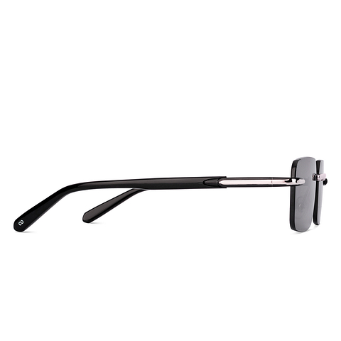 Vincent Chase Silver Rimless Rectangle left side