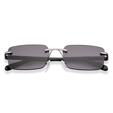 Vincent Chase Silver Rimless Rectangle left side