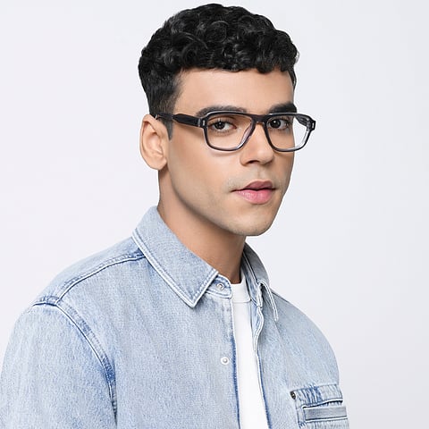 Vincent Chase Gray Transparent Full Rim Geometric right side