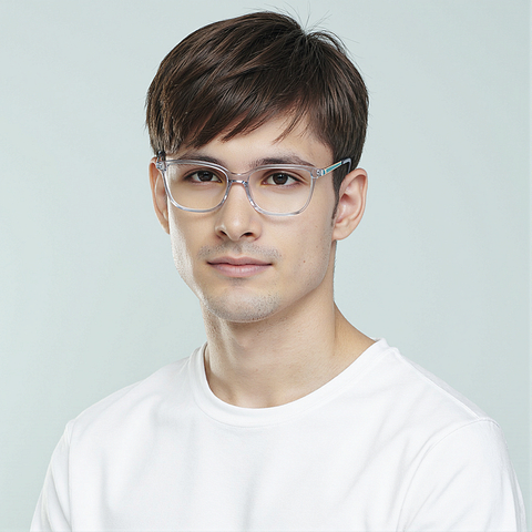 Vincent Chase Gray Transparent Full Rim Cat Eye left side