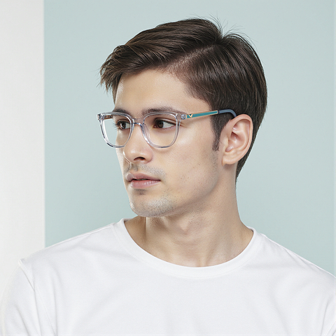 Vincent Chase Gray Transparent Full Rim Cat Eye right side