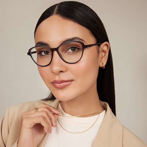 Vincent Chase Online Gray Transparent Full Rim Cat Eye left side