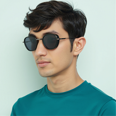 Vincent Chase Polarized Dark Gunmetal Full Rim Geometric left side Vincent Chase Polarized Dark Gunmetal Full Rim Geometric left side