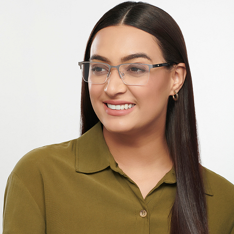 Vincent Chase Online Mid Gunmetal Half Rim Rectangle right side